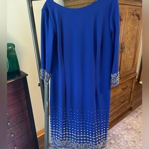 Beautiful Royal Blue dress with Pearl and beading detail
